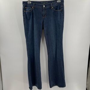 Ann Taylor Modern Bootcut Dark Wash Denim Cotton Stretch Pockets Jeans